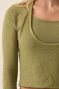Ready for More Cropped Layered Halter Sweater - ShopPromesa