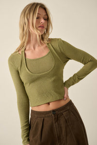 Ready for More Cropped Layered Halter Sweater - ShopPromesa