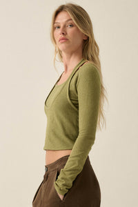 Ready for More Cropped Layered Halter Sweater - ShopPromesa