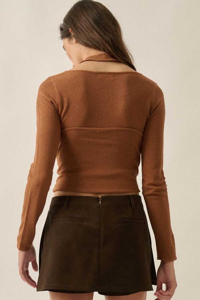 Ready for More Cropped Layered Halter Sweater - ShopPromesa
