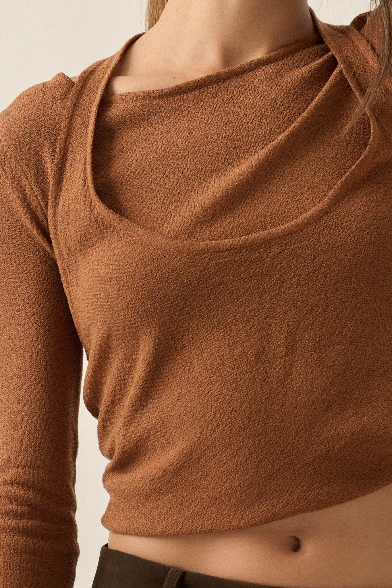 Ready for More Cropped Layered Halter Sweater - ShopPromesa