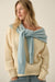 Prep Rally Two-Tone Shoulder-Wrap Sweater - ShopPromesa