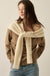 Prep Rally Two-Tone Shoulder-Wrap Sweater - ShopPromesa