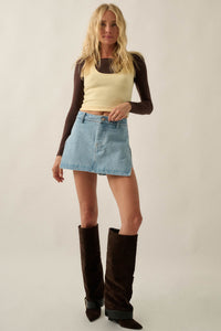 Double Time Cropped Layered Long-Sleeve Halter Top - ShopPromesa