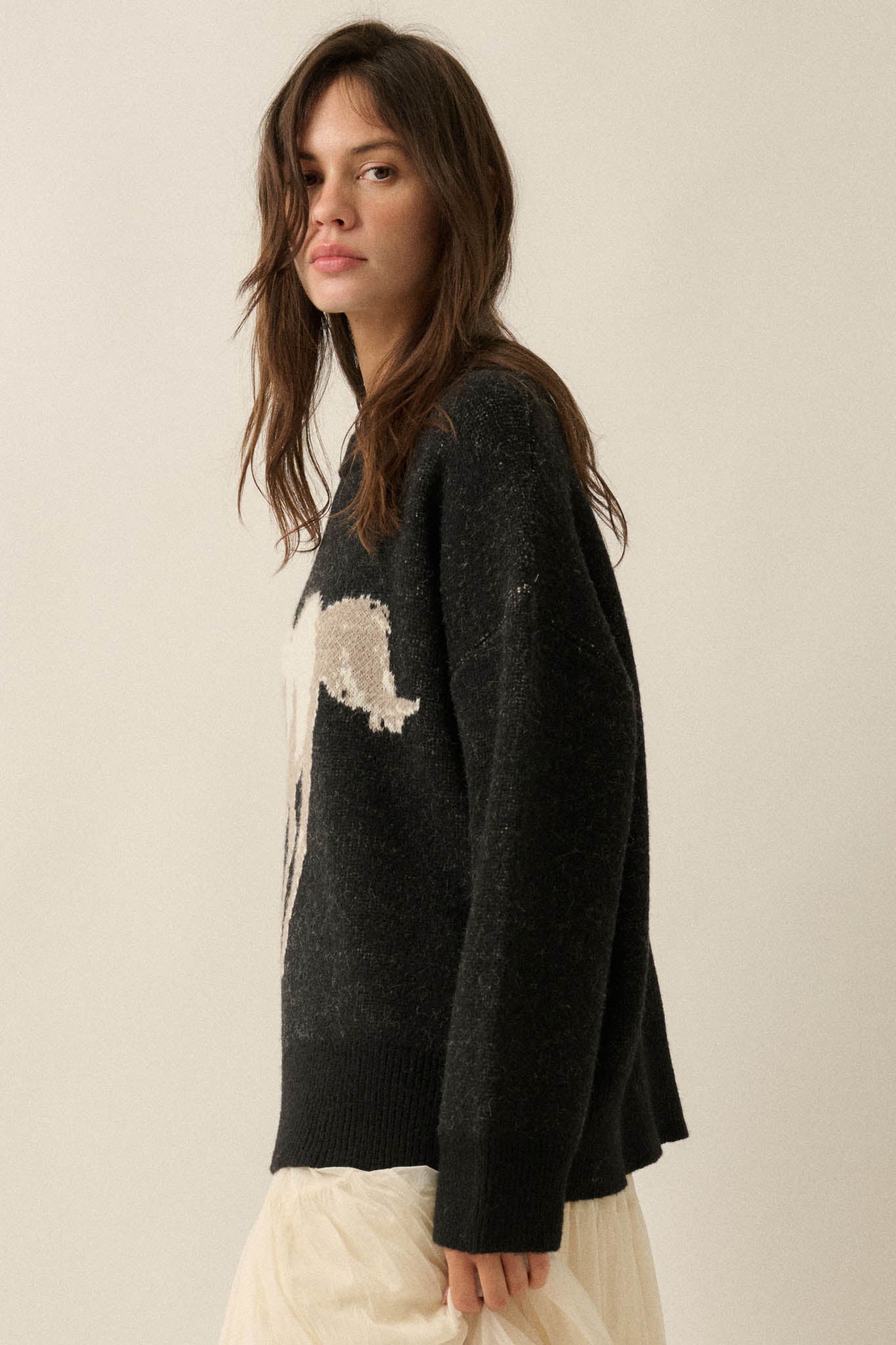 Full Gallop Jacquard Oversize Horse Sweater - ShopPromesa