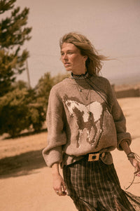 Full Gallop Jacquard Oversize Horse Sweater - ShopPromesa