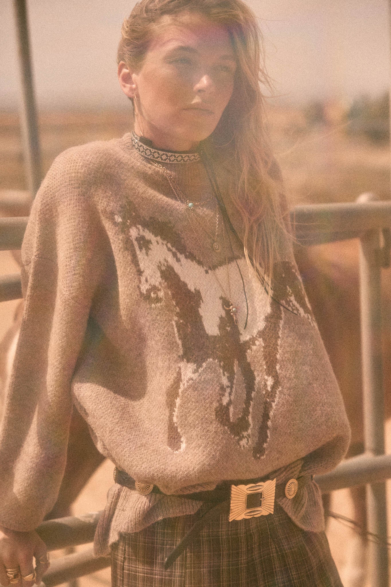 Full Gallop Jacquard Oversize Horse Sweater - ShopPromesa