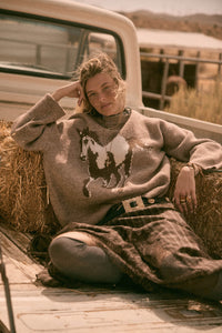 Full Gallop Jacquard Oversize Horse Sweater - ShopPromesa