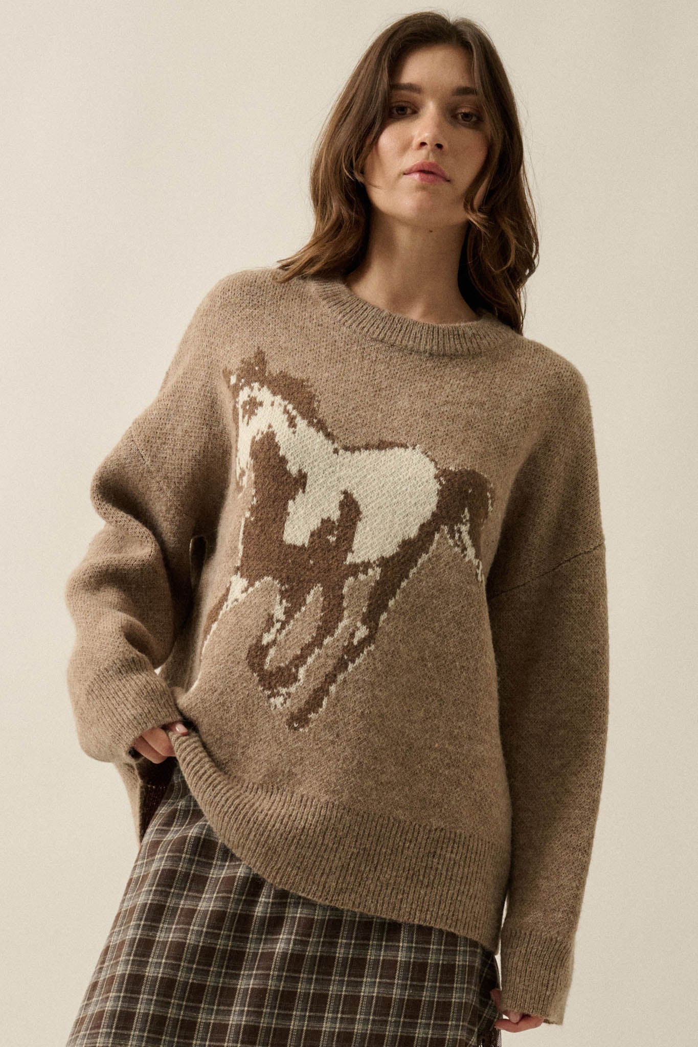 Full Gallop Jacquard Oversize Horse Sweater - ShopPromesa