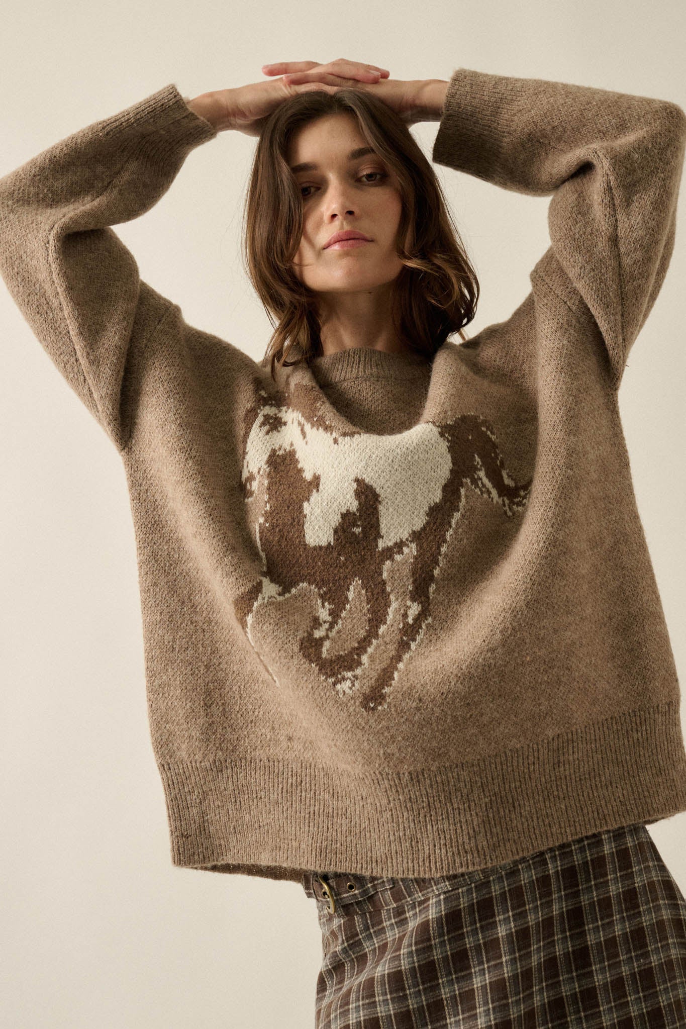 Full Gallop Jacquard Oversize Horse Sweater - ShopPromesa