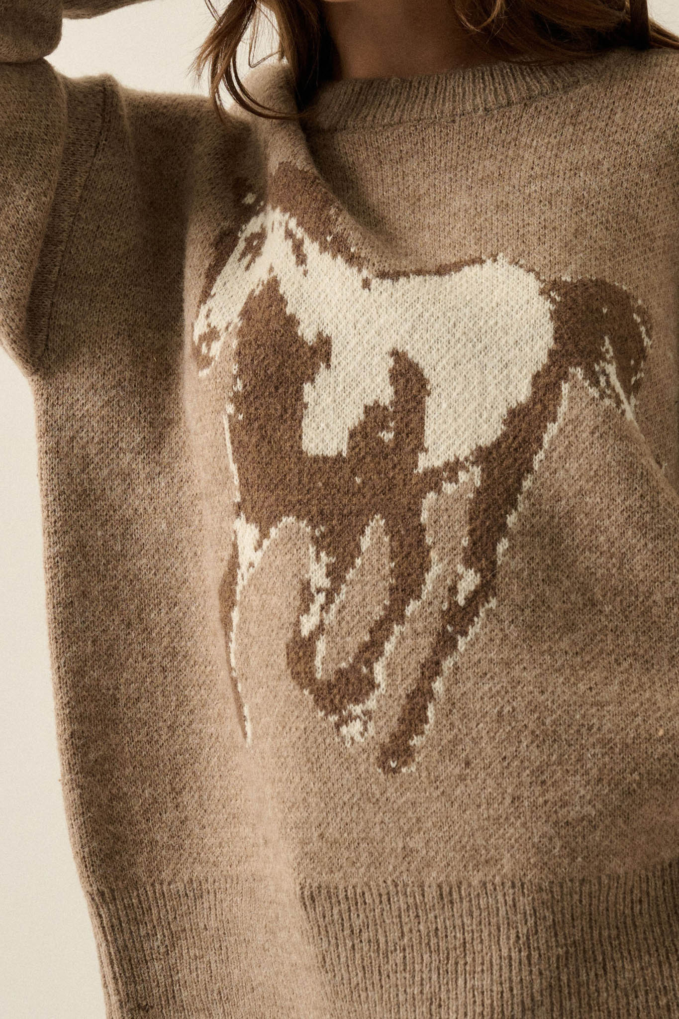 Full Gallop Jacquard Oversize Horse Sweater - ShopPromesa