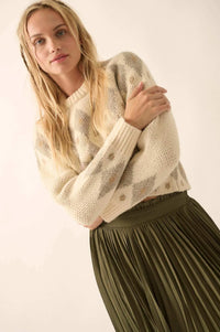 Diamonds Are Forever Argyle Cropped Sweater - ShopPromesa