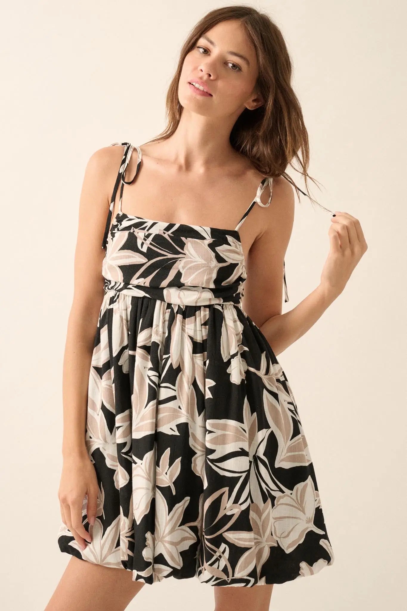 island mini dress Island Girl Tie Skirt Mini Dress Brown