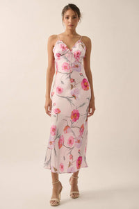 Spring Dream Floral Satin Maxi Slip Dress - ShopPromesa
