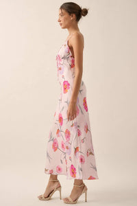 Spring Dream Floral Satin Maxi Slip Dress - ShopPromesa