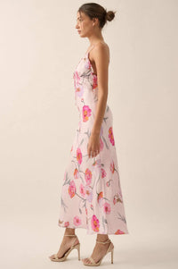 Spring Dream Floral Satin Maxi Slip Dress - ShopPromesa