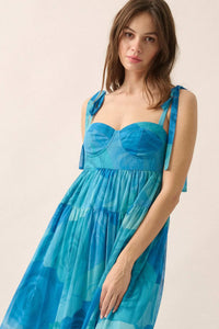 Coming Up Roses Floral Chiffon Tiered Maxi Dress - ShopPromesa