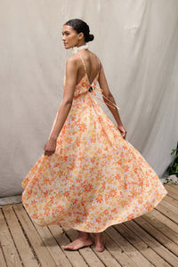 Marmalade Garden Floral Chiffon High-Low Maxi Dress - ShopPromesa