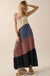 Buena Vista Colorblock Satin Tiered Maxi Dress - ShopPromesa