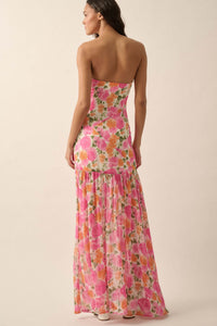 Bright Buds Strapless Floral Drop-Waist Maxi Dress - ShopPromesa