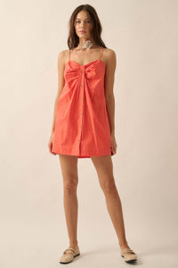 Shirt Story Pleated Button-Front Cami Mini Dress - ShopPromesa