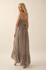 Far and Wide Floral-Stripe Button-Front Maxi Dress - ShopPromesa