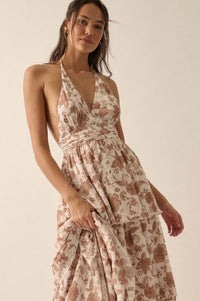 Truly Timeless Tiered Floral Halter Maxi Dress - ShopPromesa