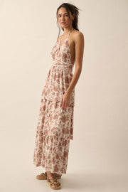 Truly Timeless Tiered Floral Halter Maxi Dress - ShopPromesa