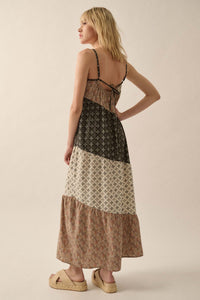 Eclectic Spirit Block-Print Tiered Maxi Dress - ShopPromesa