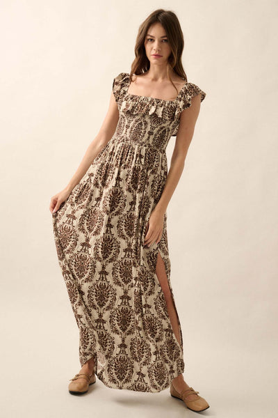 Opulent Beauty Ornate Floral-Print Maxi Dress - ShopPromesa