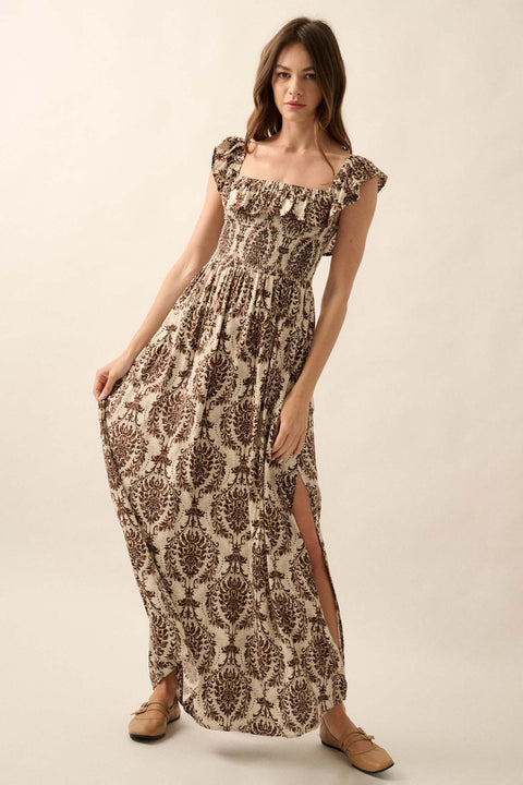 Opulent Beauty Ornate Floral-Print Maxi Dress - ShopPromesa