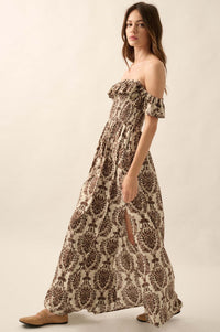 Opulent Beauty Ornate Floral-Print Maxi Dress - ShopPromesa