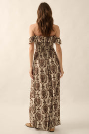 Opulent Beauty Ornate Floral-Print Maxi Dress - ShopPromesa