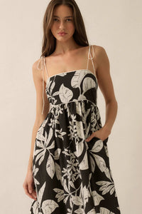 Botanical Beauty Tropical High-Waist Midi Dress - ShopPromesa