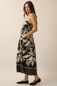 Botanical Beauty Tropical High-Waist Midi Dress - ShopPromesa