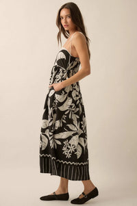 Botanical Beauty Tropical High-Waist Midi Dress - ShopPromesa