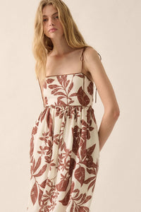 Botanical Beauty Tropical High-Waist Midi Dress - ShopPromesa