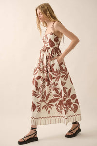 Botanical Beauty Tropical High-Waist Midi Dress - ShopPromesa