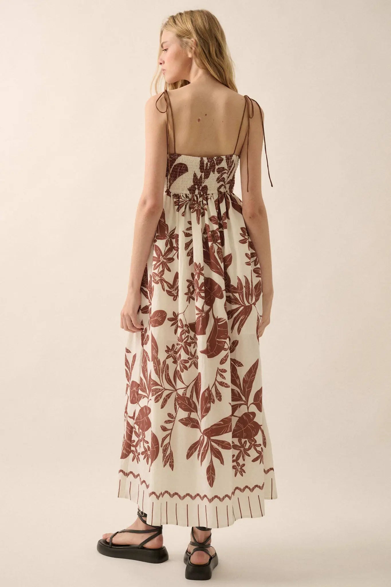 Botanical Beauty Tropical High-Waist Midi Dress - ShopPromesa