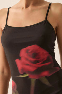 Kiss From a Rose Printed Mesh Layered Maxi Dress - ShopPromesa