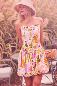 Delicate Dawn Floral Drop-Waist Bubble Mini Dress - ShopPromesa