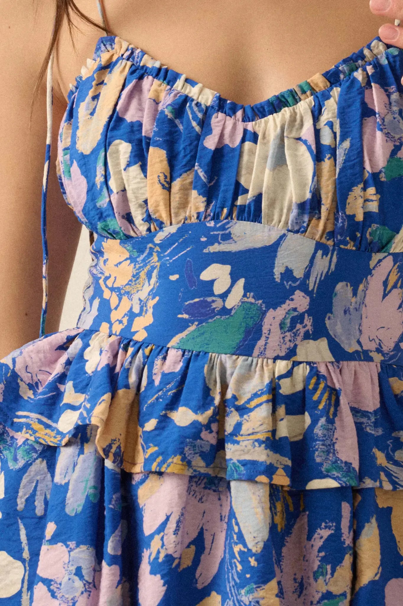 Delightful Dawn Floral Tiered Ruffle Mini Dress