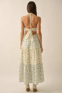 Meadow Garden Floral Gauze Tie-Back Maxi Dress - ShopPromesa