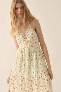 Meadow Garden Floral Gauze Tie-Back Maxi Dress - ShopPromesa