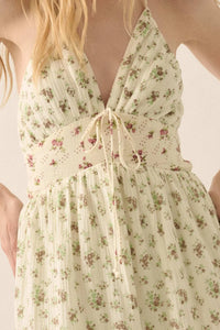 Meadow Garden Floral Gauze Tie-Back Maxi Dress - ShopPromesa