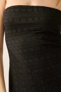 Belle Nuit Striped Lace Strapless Maxi Dress - ShopPromesa