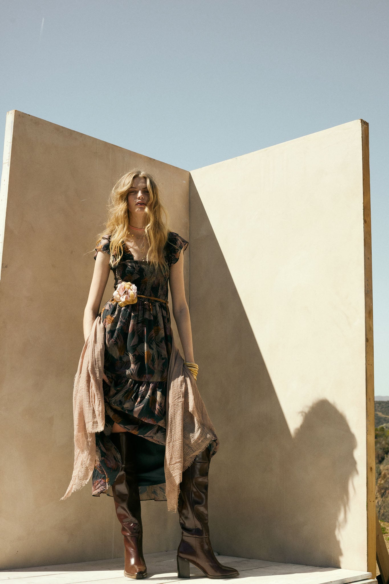 Imagine That Abstract-Print Tiered Midi Dress