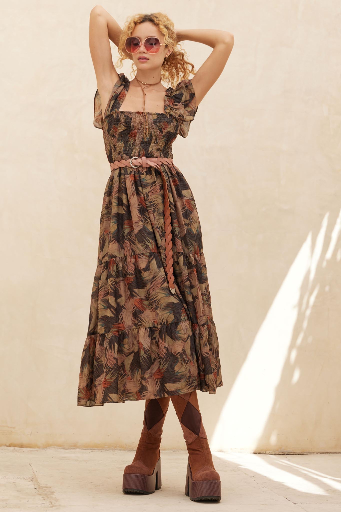 Imagine That Abstract-Print Tiered Midi Dress - ShopPromesa