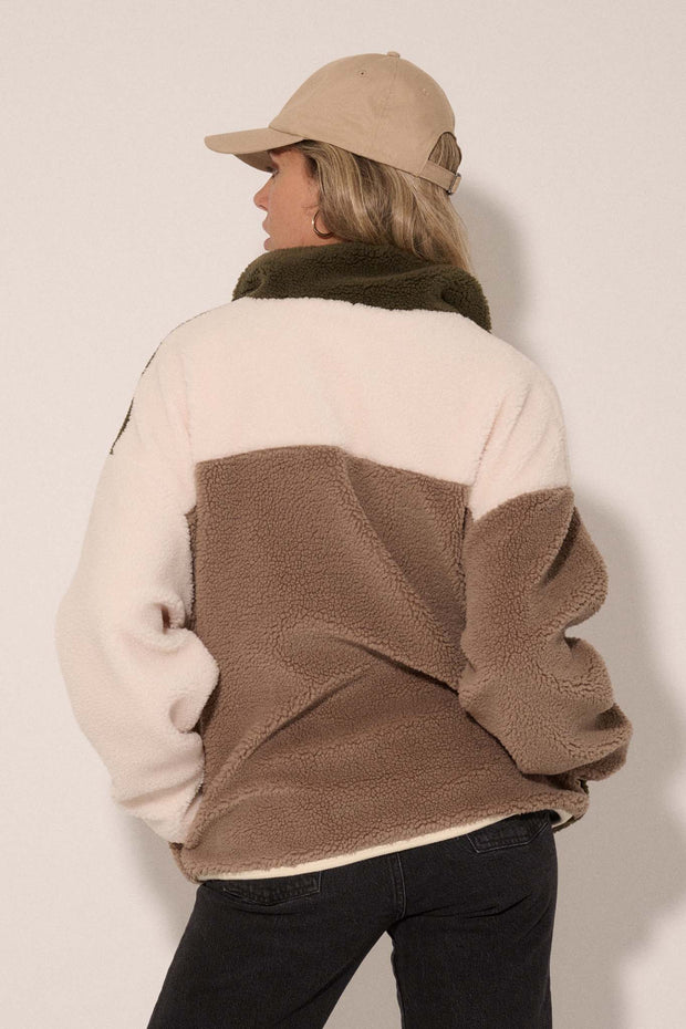 Fuzzy Logic Colorblock Sherpa Fleece Jacket - ShopPromesa