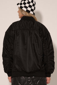 Echo Niner Oversized Side-Zip Bomber Jacket - ShopPromesa